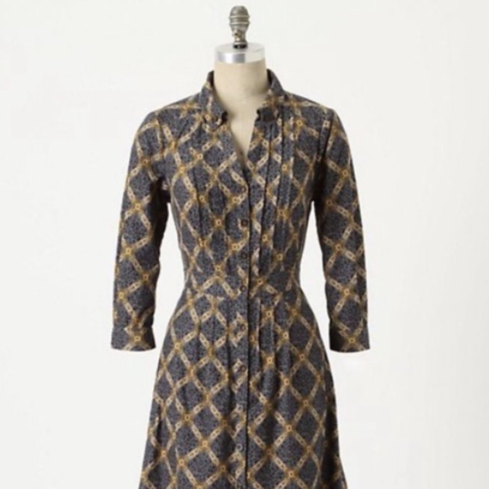 Anthro Maeve Wightwick Manor Corduroy Dress sz 4